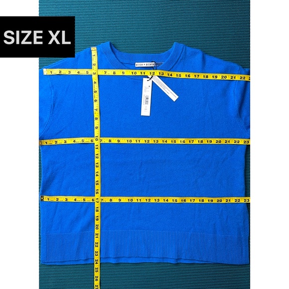 Alice + Olivia Angie Wool & Cashmere Blend Blue Pullover Sweater - Picture 11 of 14